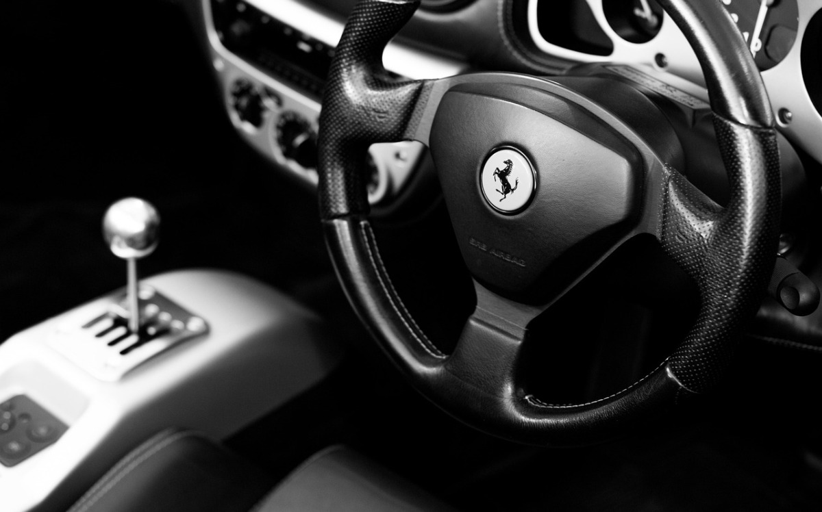 black luxury car interior